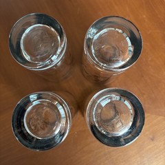 VTG Vitreon Queens Lusterware 25th Anniversary Glasses Roses Silver Rim Set Of 4