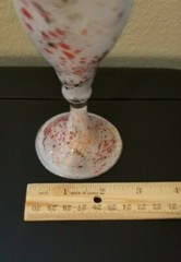 Unique Hand Blown Art Glass 2 Ounce Cordial Glass Red White Black Confetti