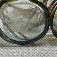 MURANO Hand Blown Colorful Drinking Glass/Tumbler/Vase Heavy! Set Of Two