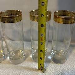 Tiffin Franciscan Rambler Rose Gold Flat Tumbler 8Oz, Set Of 4, 7” tall 24k