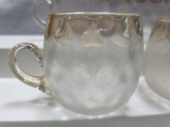 New England Glass Co Pomona First Grind Amber Topaz 2 1/2″ (4) Punch Cups 1885