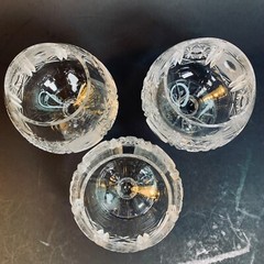 Vintage Diamond Cut CRYSTAL BRANDY CONGAC SNIFTERS Stars Pedestals Germany 3.5″
