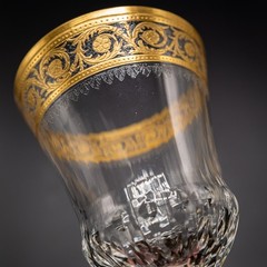 Saint St. Louis France Crystal Thistle Burgundy Wine Glasses 6 3/8″– Pair OLDER