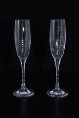 Faberge Atelier Bristol Crystal 10 inch Champagne Flutes With Box