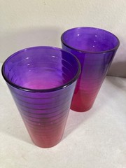 Pair Of Libbey Ombre Tumblers/Glasses~ Ombre Pink/ Purple~ 16 Ounces Each
