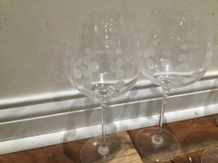 4 Mikasa Cheers Collection 21 oz White Wine Chardonnay Glass lines, dots vertica