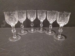 Set Of 6 Lausitzer Cut Pinwheel Crystal Cordials German Democratic Republic