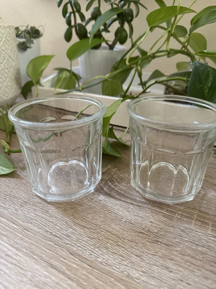 Set Of 2 Vtg Luminarc Working Glass Collection 500ml 14 oz Clear 10-panel France