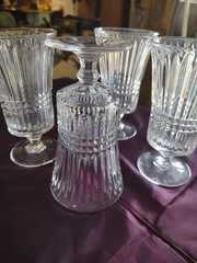 Rare Tiara Fosteria Aspen Crystal Footed Ice Tea Glasses Six Sets Of Four