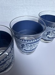Vintage Set Of 4 Currier & Ives Old Fashioned 6oz Frosted Glasses
