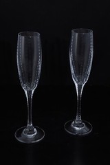 Faberge Atelier Bristol Crystal 10 inch Champagne Flutes With Box
