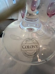 Bohemia Colony Rose Color Wine Glasses Czech Republic Set of 7