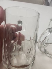 Set of 4 Vintage Thumbprint Dimple Mugs. They Weigh 7 Oz Each