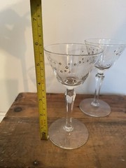 Set of 2 Libbey Chanticleer Rooster Liquor Cocktail Glass Vintage1950s Preowned