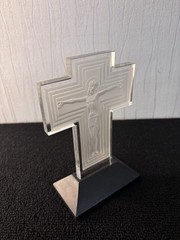 Christ Crucifix Attributed To Lalique Crystal Style