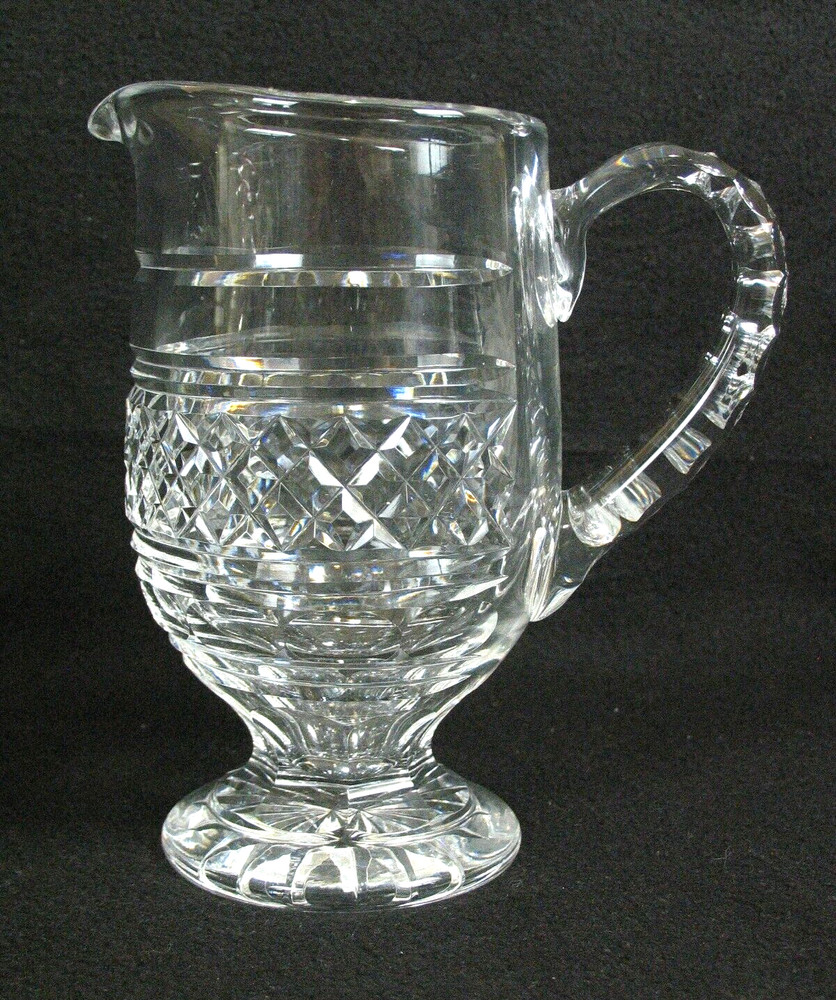 Waterford Crystal Castletown 24 oz Footed Cut Handle Pitcher 7 3/4″ h