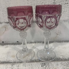 TWO Napolean by NACHTMANN Ruby Red Stemmed Goblet – 7.5”