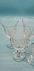 Buckingham Rock Crystal Barware Glasses 5″ Etched/Gold Trim (11) Brandy, Sherry,