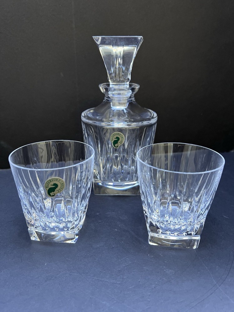 Waterford Crystal CLARION 3 Piece Decanter and Old Fashioned Tumbler set