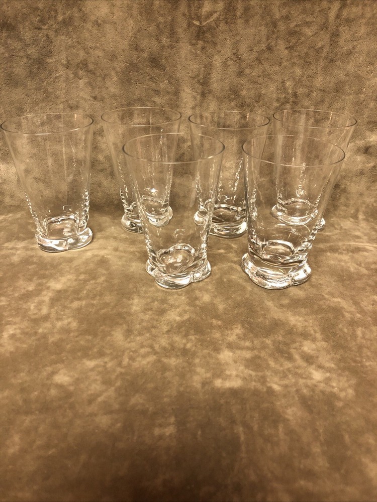 Seneca Glass Clear Ingrid Pattern 5 Oz Juice Tumbler Lot Of 6 Pieces