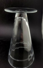 Set of 4 Vintage Etched Crystal Footed Tumblers Glasses with Floral Design