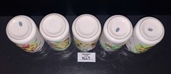 5 Ceramic Embossed Painted FRUIT Juice Cups Vintage Japan