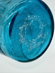 4 Vintage Handblown Turquoise Aqua Teal Blue Swirl Tall Drink Tumblers 12 oz