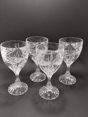 (4) MIKASA CRYSTAL~»Park Rose» Wine Glasses~6.75″~ 6oz~Germany~RARE~EXCELLENT
