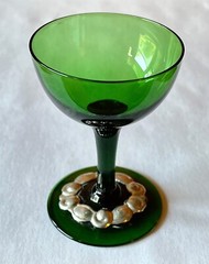 Antique SWEDISH Green Glass Cordial w/ Metal Decorative – Grandmother’s Estate