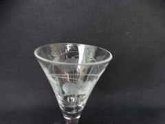 Unknown Maker UNK17431 Wheel Cut Fuchsia Fern Trumpet Cordial Stem(s) Excel Cond