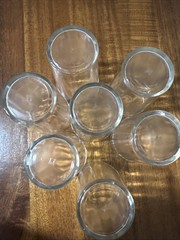 Set Of 7 Vintage Hazel Atlas Clear Optic Panel Juice Glasses 4 Oz