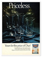 1950s Duz Crystal Star Sapphire 8 Oz Orange Juice Glass Blue Tumbler 5.75″