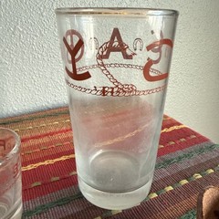 Libbey Bamco Vtg Tumbler Shot glass Set Glass Leather Holder Western Longhorn