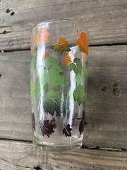 Set of 7 1960’s Juice Glasses with an Autumn Leaves Print