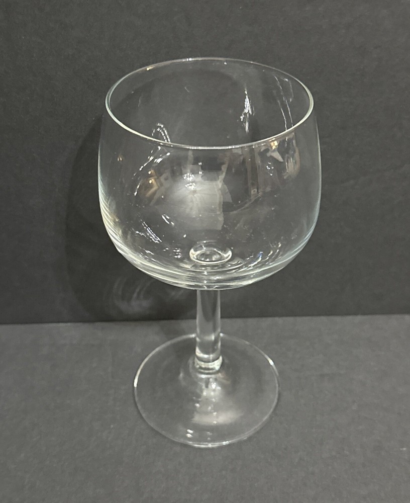 Bowl-Shaped Tasting Wine Glass, 6.5”H Clear Lead Crystal Stemware, France