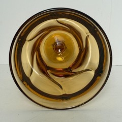 Set/2 Vintage Fostoria Jamestown Amber Swirl Water Goblets Glasses Twist Stem 6″