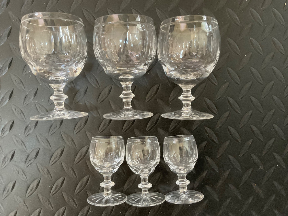Lot of 6 Edinburgh Crystal Glasses Asst Sizes Scotland No Box Free Shipping