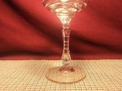 Libbey Crystal 3005-8 Pattern Gray Cut Floral Design Champagne Tall Sherbet Stem