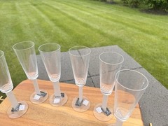 Mikasa Crystal Free Spirit Frost Flat Stem 6 Oz Wine Glasses 8.5”~6 Pc With Tag