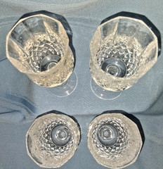 Longchamp Cristal D’arques France 24% Led Crystal Wine Glasses Set Four 6.5 «