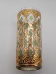 Vintage Signed Culver Valencia Highball Glasses 4 | 22K Gold & Green Diamond