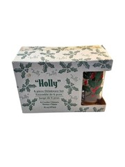 MCM Holly Christmas Holiday Tumblers 16oz Set of 6 By Indiana Glass