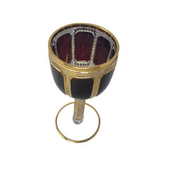 VINTAGE EBC9 Ruby Gold Collection Ebeling & Reuss Water Goblet Wine Glass 7″
