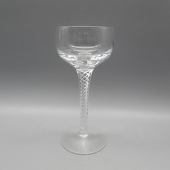 Stuart English Fine Crystal ARIEL Air Twist Hock Wine Glasses – Set of Twelve