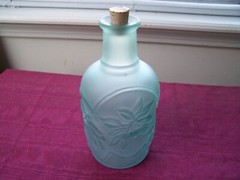Libbey of Canada green frosted bottle Fruit Orchard raised/embossed design «8