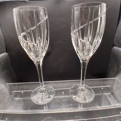 2 Mikasa Uptown Wine Glasses 8 1/8″ x 2 3/8″ Discontinued Pattern