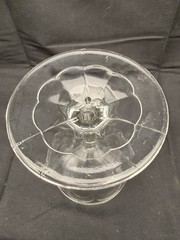 Antique EAPG Dewdrop Band Goblet Clear Pressed Glass c1880 Victorian