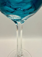 Rare Moser Pattern Hunting Engraved Birds Six Colored Wine Glasses Signed
