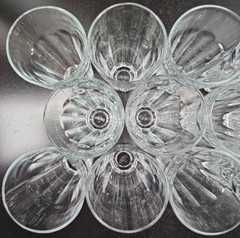 14 Pasabahce Baroque 8 Oz Tumblers Set Palaks Clear Cut Panel Glasses Turkey Lot