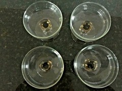 Libbey Tawny Accent Smoke Brown Footed Champagne Glass Sherbets Set of 4